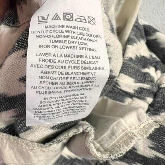 J. Crew Seaside Pants Women's in Ikat Size 12 Gray Cream Pull On Crop Capri PP85 - Picture 6 of 11